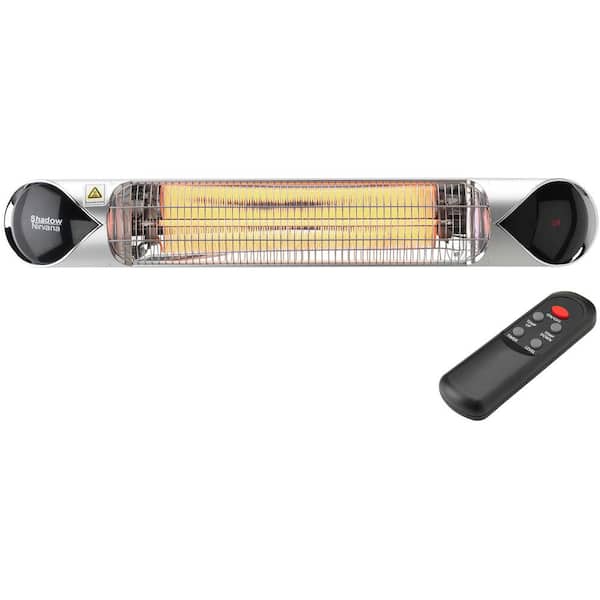 Hanover 35.4 in. 1500-Watt Infrared Electric Patio Heater with Remote Control in Silver