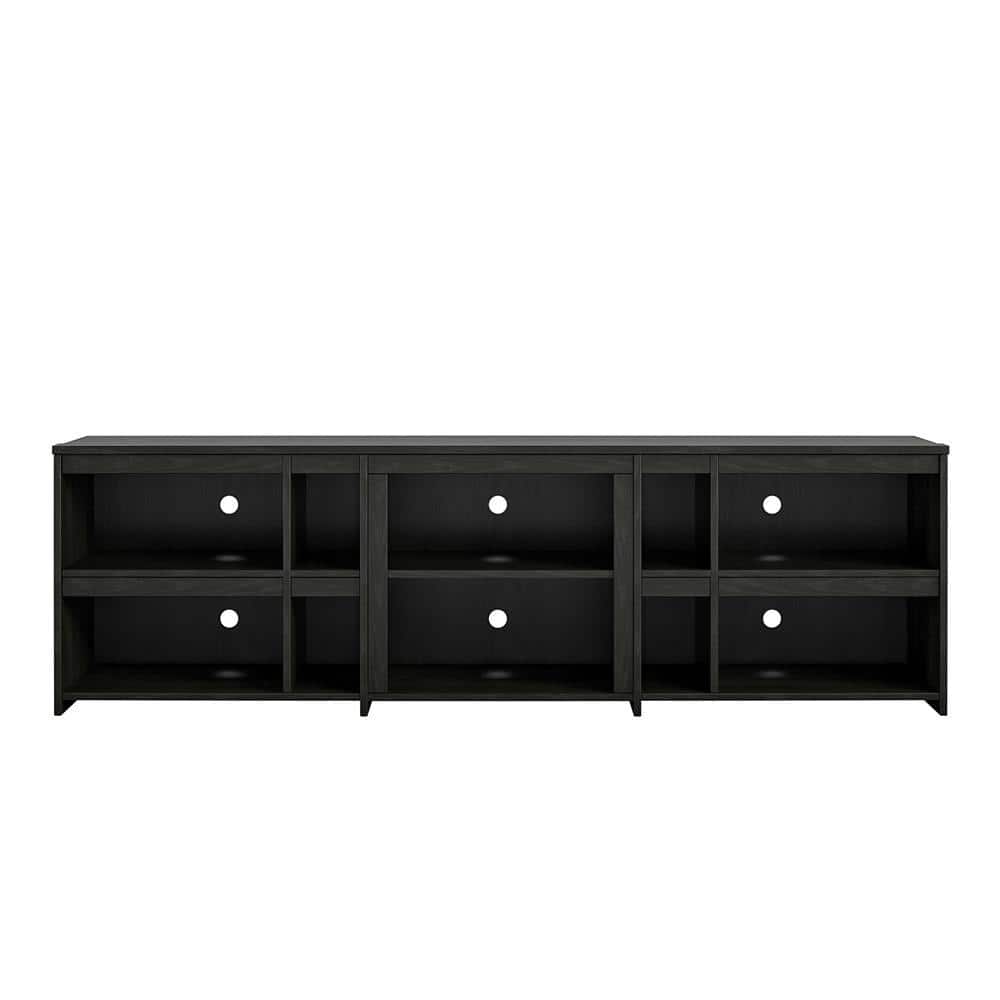 Savona 71 in. Black Oak Particle Board TV Stand Fits TVs Up to 70 in. with 