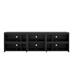 Savona 71 in. Black Oak Particle Board TV Stand Fits TVs Up to 70 in. with Cable Management