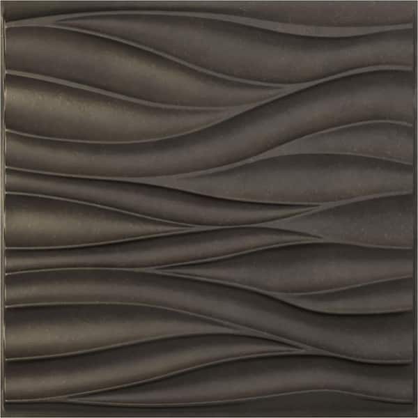 Ekena Millwork 19-5/8-in W x 19-5/8-in H Ripple EnduraWall Decorative 3D Wall Panel Weathered Steel