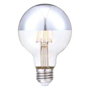 40-Watt Equivalent G25 Dimmable Half Chrome Edison Filament LED Light Bulb 2700K (1-Bulb)