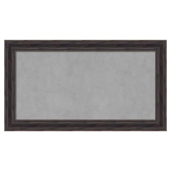 Amanti Art Rustic Pin.e Brown Narrow 27 in. x 15 in. Framed Magnetic Board
