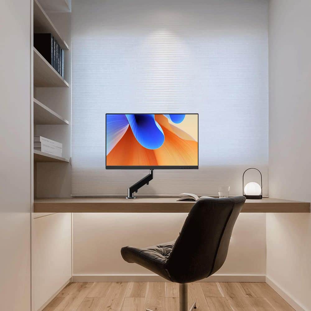 Gas Spring Adjustable Single Monitor Desk Mount 32 Inch Swivel Tilt Rotation Stand Holder VESA Clamp Grommet - Thumbnail 2