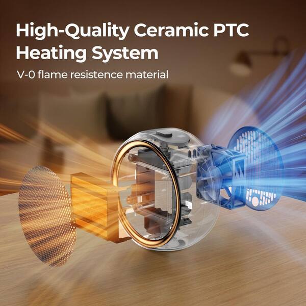 Purple Indoor Electric PTC Ceramic Tower Heater Radiant Heating