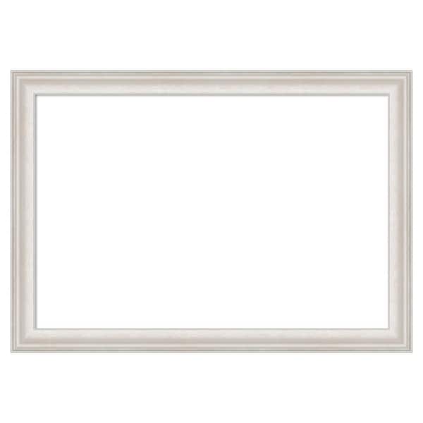 Amanti Art Trio White Wash Silver 40 in. x 28 in. Polystyrene Framed Dry Erase Magnetic Memo Board