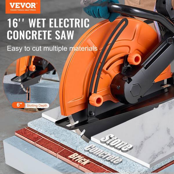 Electric Concrete Saw, 32 in. x 9 in. Adjustable Cutting Depth, 15 A Motor Circular Saw Cutter for Stone, Brick