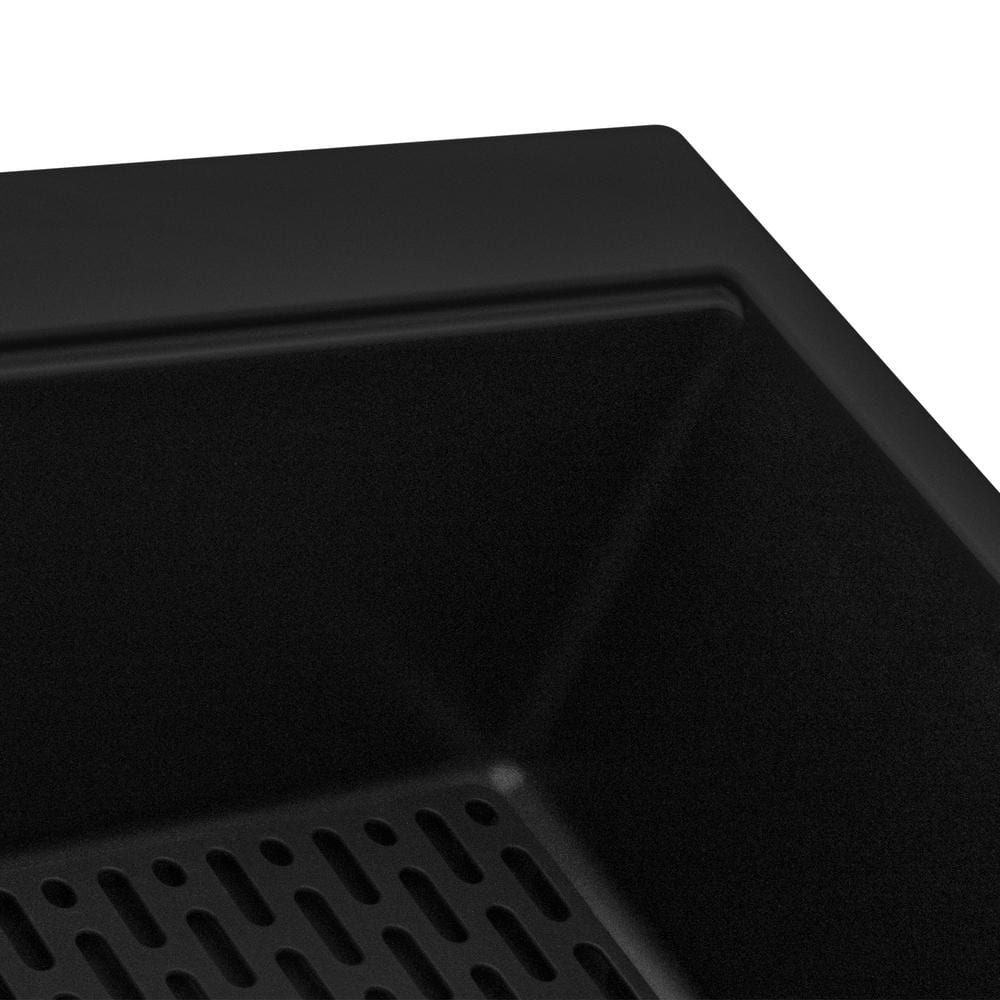 Midnight Black Granite Composite Drop-In Kitchen Sink