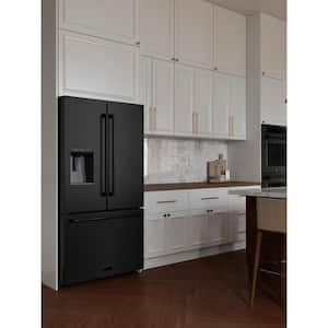 36 in. Standard-Depth 3-Door French Door Refrigerator with Dual Ice Maker in Black Stainless Steel