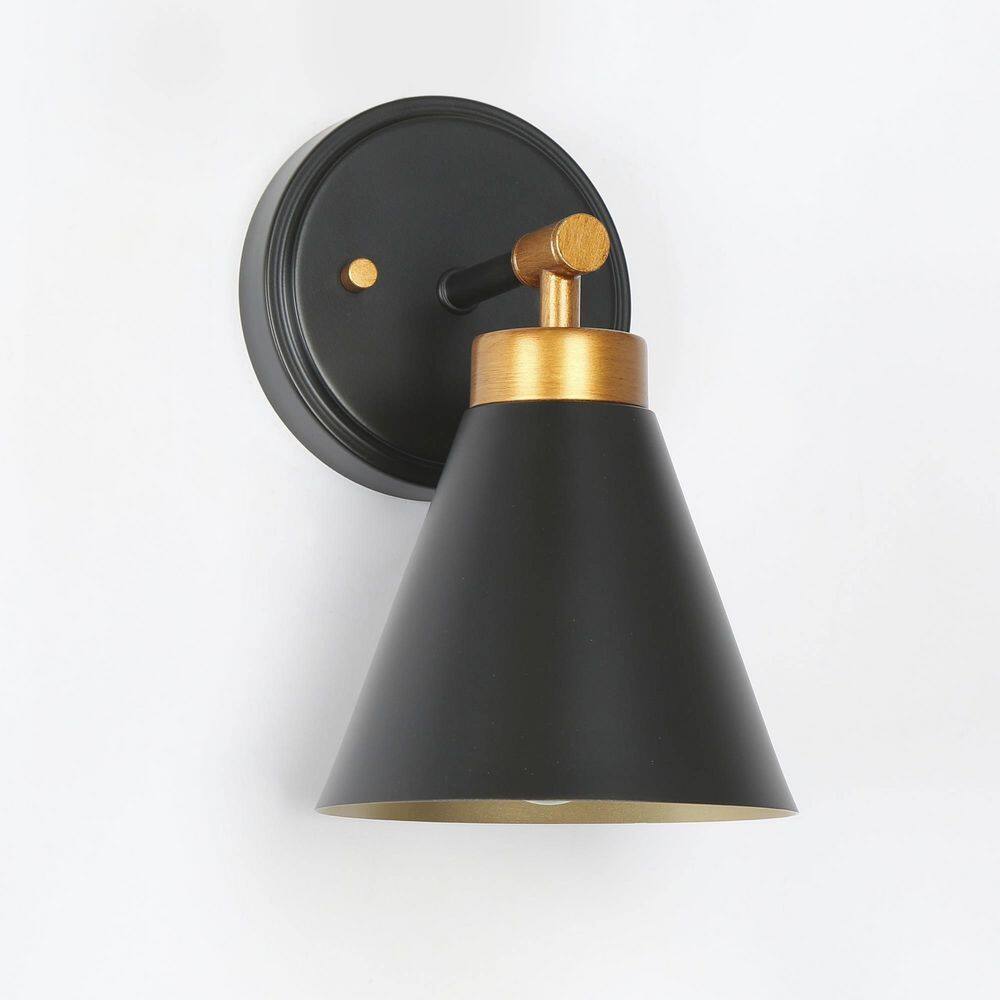 Uolfin 6 in. 1Light Black and Antique Gold Vanity Light 628L87FRIUZ51W1 The Home Depot