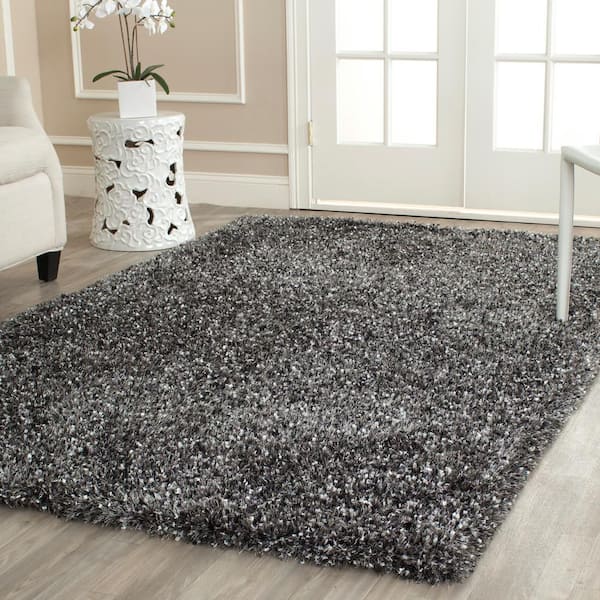 Malibu Shag Charcoal 5 ft. x 8 ft. Solid Area Rug