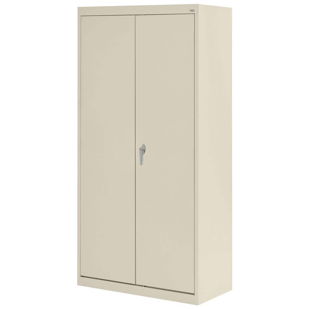 Putty Steel Freestanding Lockable Office Cabinet with Adjustable Shelving