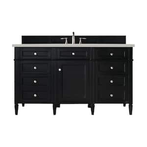 Brittany 60.0 in. W x 23.5 in. D x 34.0 in. H Single Bathroom Vanity in Black Onyx with Lime Delight Quartz Top