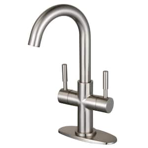 Concord 2-Handle Deck Mount Gooseneck Bar Prep Faucets in Brushed Nickel