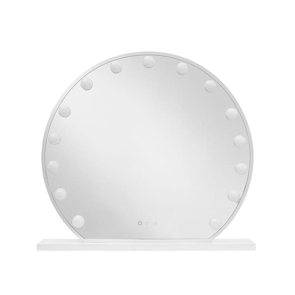 Inspired Home Favian 4.8 in. W x 22.2 in. H Aluminum Frame Material Silver Vanity Mirror With AC Power Adapter