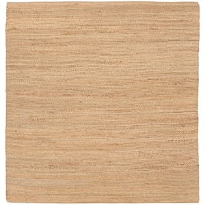 Natural Jute Natural 8 ft. x 8 ft. All-Over Design Contemporary Square Area Rug