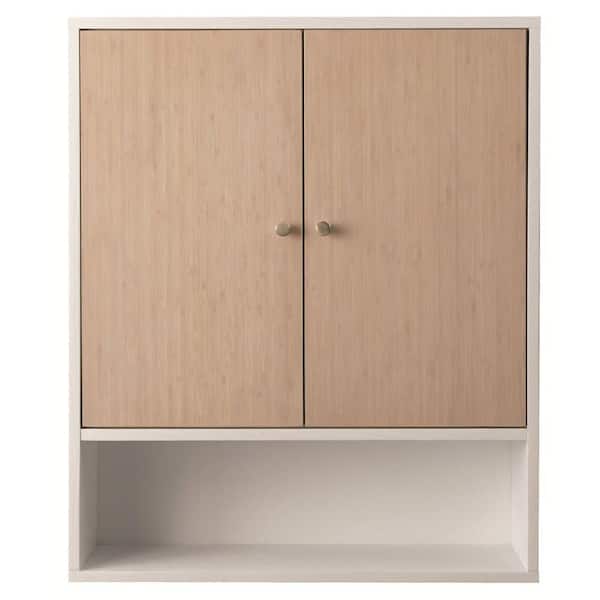 Home Decorators Collection Melbourne 25 in. W x 30 in. H x 7-3/4 in. D Bathroom Storage Wall Cabinet in White Oak