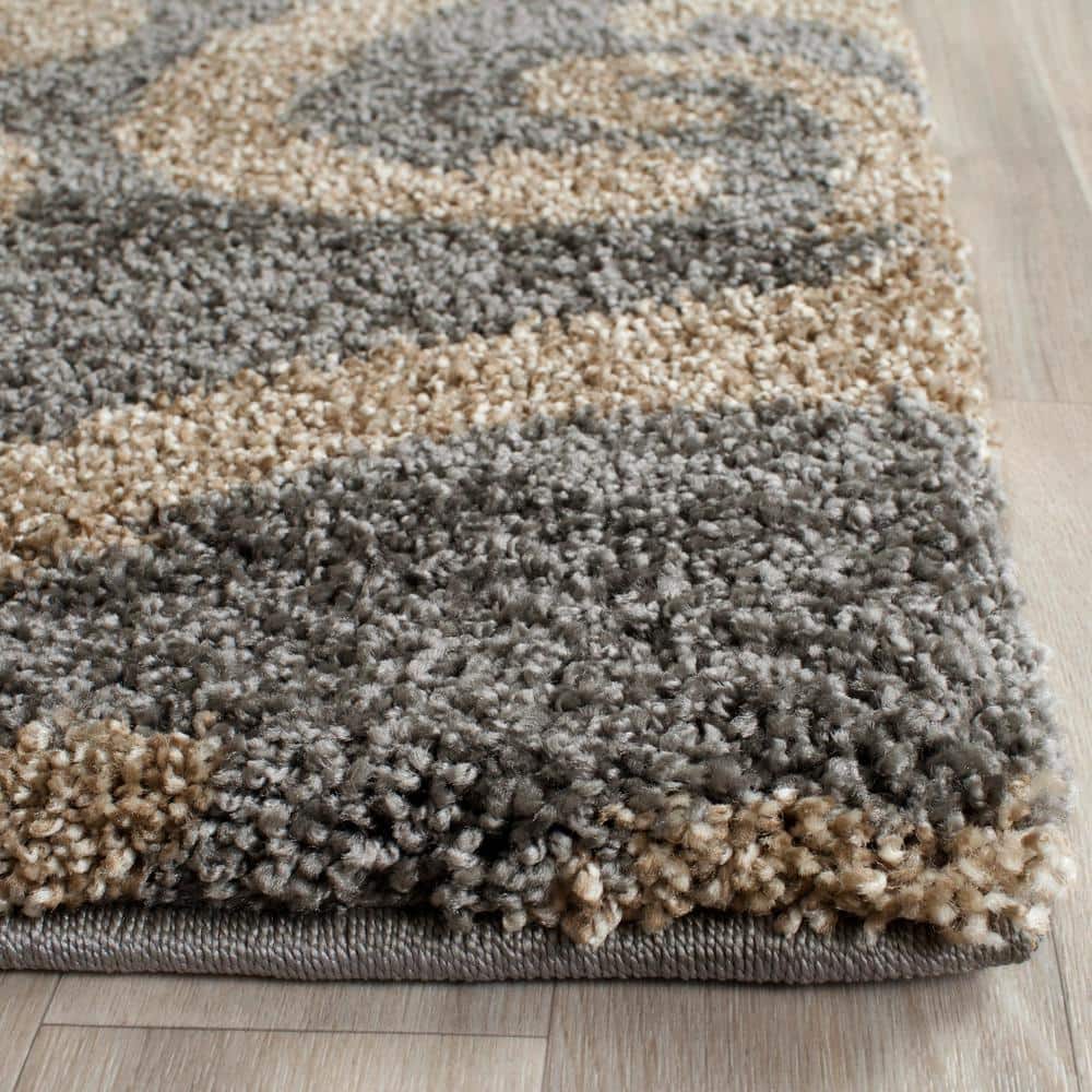 Gray and Beige 8' x 10' Shag Area Rug