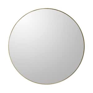 29.9 in. W x 29.9 in. H Wood Gold Vanity Mirror