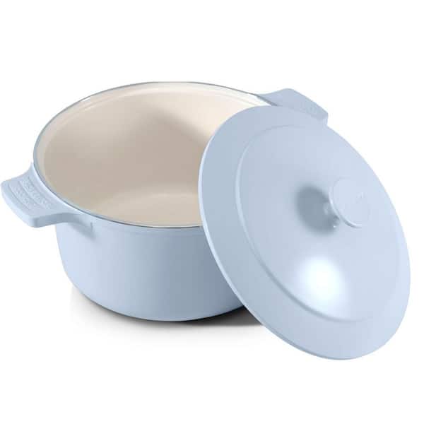 Gotham Steel 5 qt. Round Aluminum Ceramic Nonstick Dutch Oven in Blue