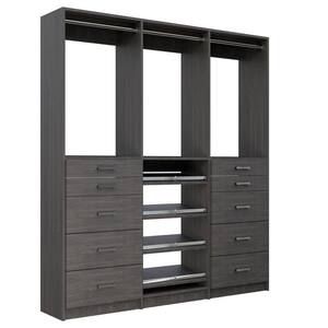 MODULAR CLOSETS Alto 57 in. W Grey Tower System 2 4-Drawer with