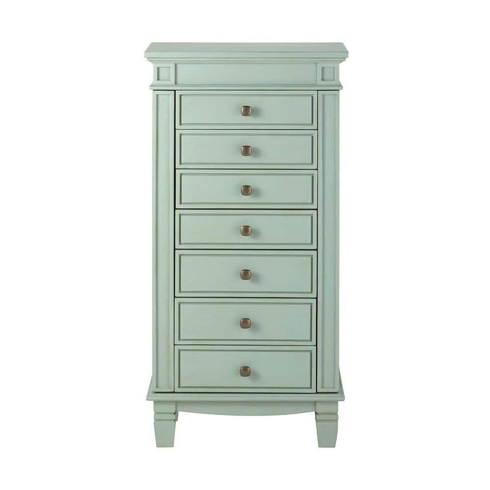 Home Decorators Collection Cordelia Antique Blue Jewelry Armoire 9833800300