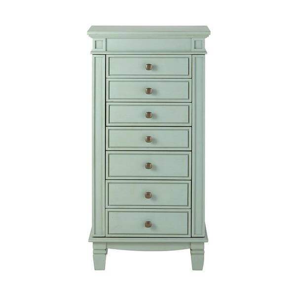 Home Decorators Collection Cordelia Antique Blue Jewelry Armoire 9833800300 The Home Depot