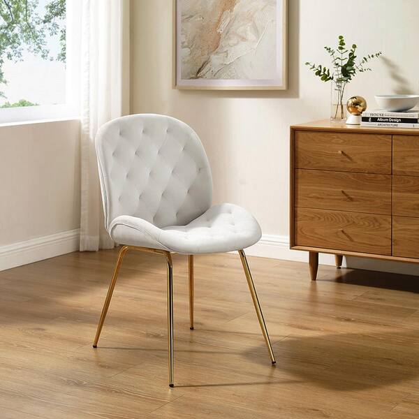 Beige velvet outlet dining chairs