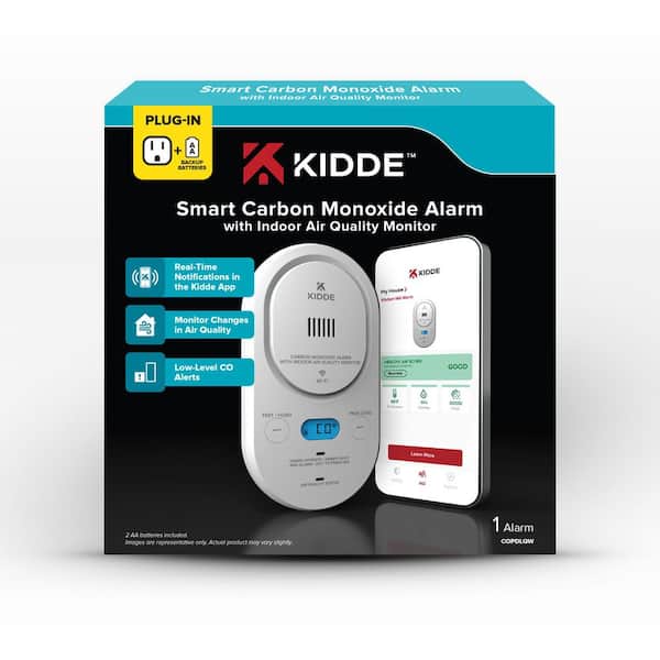 Plug-In Smart Carbon Monoxide Detector and Indoor Air Quality Monitor with AA Battery Backup, 2.4GHz Wi-Fi, COPDLQW