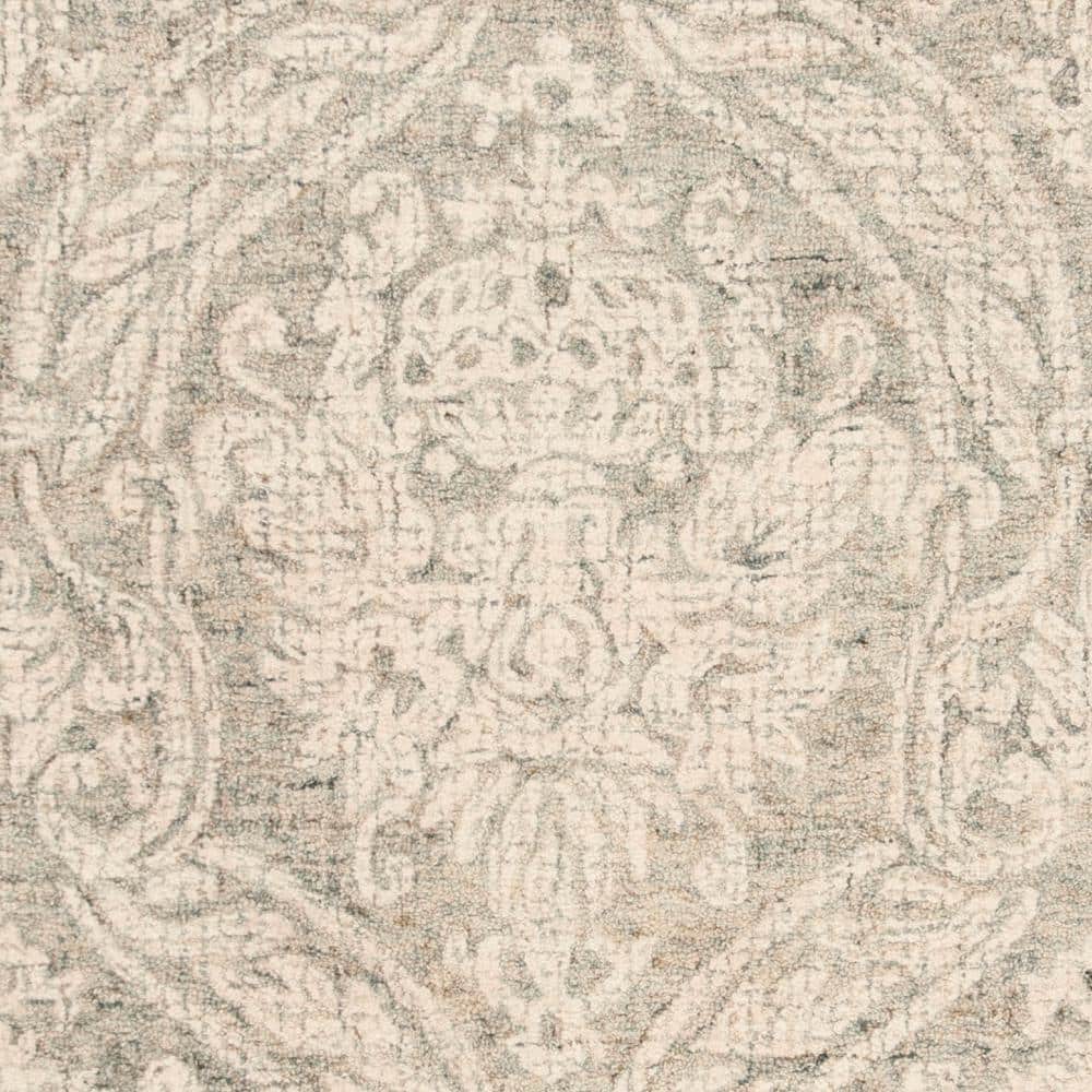 Harmony Abstract Hand-Tufted Wool Round Rug in Gray - 59"