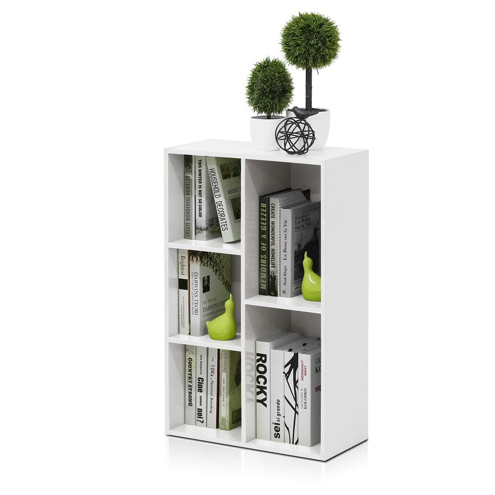 Sleek White Wood 5-Cube Organizer for Chic Storage
