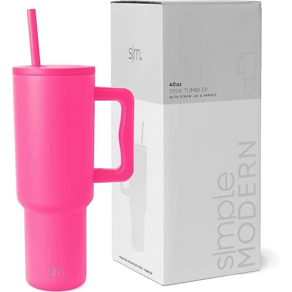 40oz Tumbler with Handle, Straw, Lid, Stainless Steel