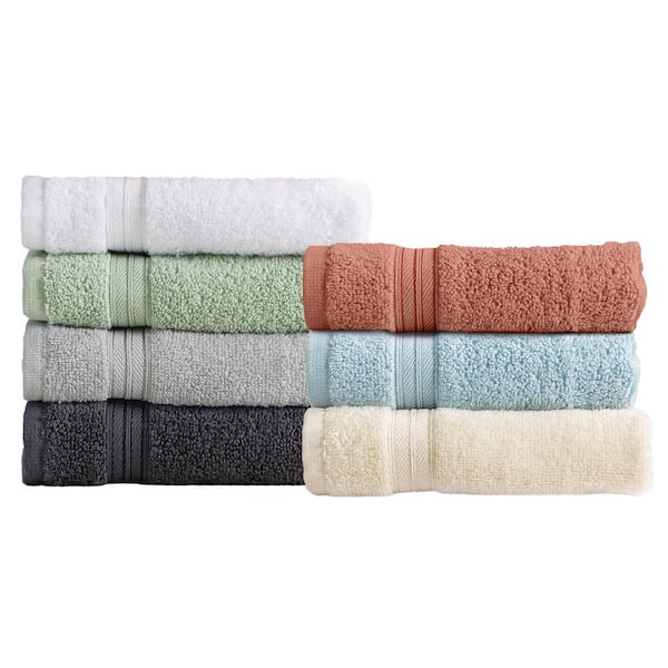 FRESHFOLDS Premium Cotton Textured 6-Pc. Hand Towel Set Light Grey