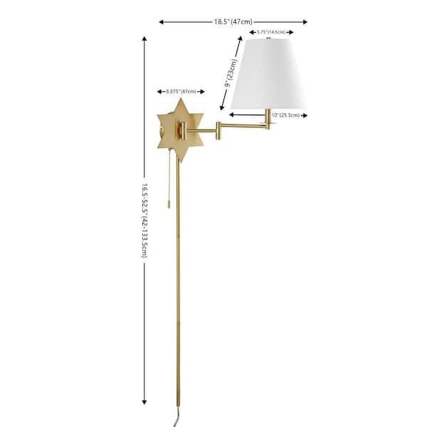 Jeno Swing Arm Wall Sconce, Small - Brass