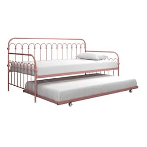 Novogratz Bright Pop Metal Daybed with Trundle, Twin, Dusty Rose