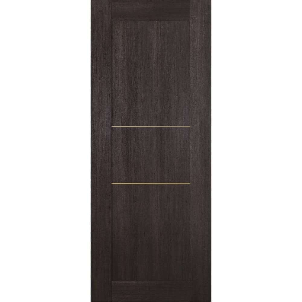 Vona 07 2H Gold 18 in. W x 80 in. H x 1-3/4 in. D 1-Panel Solid Core Veralinga Oak Prefinished Wood Interior Door Slab -  Belldinni, 196259