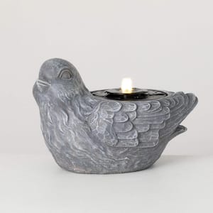 11.25 in. Gray Resin Bird Fountain