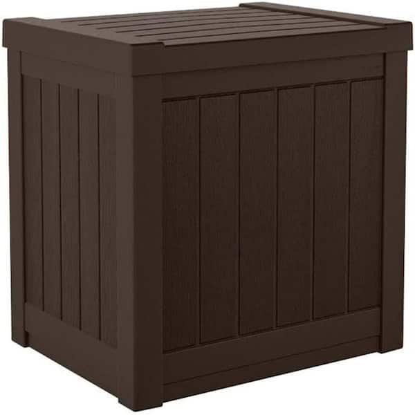 22-Gallon Resin Outdoor Storage Deck Box & Bench, Brown
