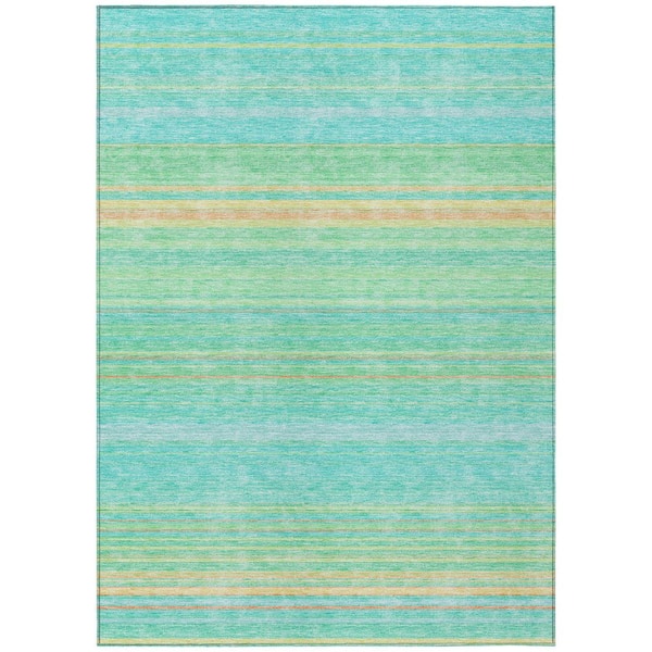 Addison Rugs Chantille Machine Washable Indoor/Outdoor Abstract ACN979 Aqua 9 ft. x 12 ft. Area Rug