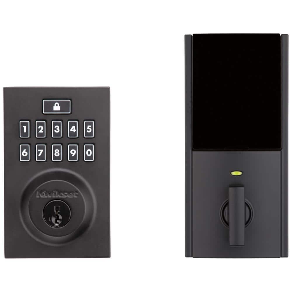Matte Black Electronic Keypad Deadbolt with SmartKey Security