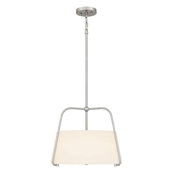 DSI LIGHTING Corbin 3-Light Brushed Nickel Shaded Pendant Light