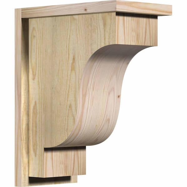 Ekena Millwork 8 in. x 14 in. x 18 in. Newport Rough Sawn Douglas Fir Corbel with Backplate