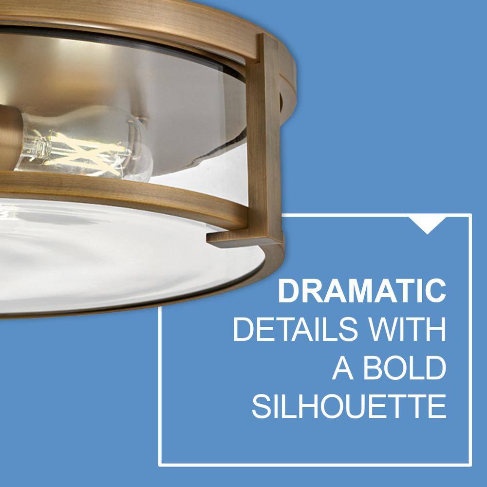 Brushed Bronze and Clear Glass LED Flush Mount Light