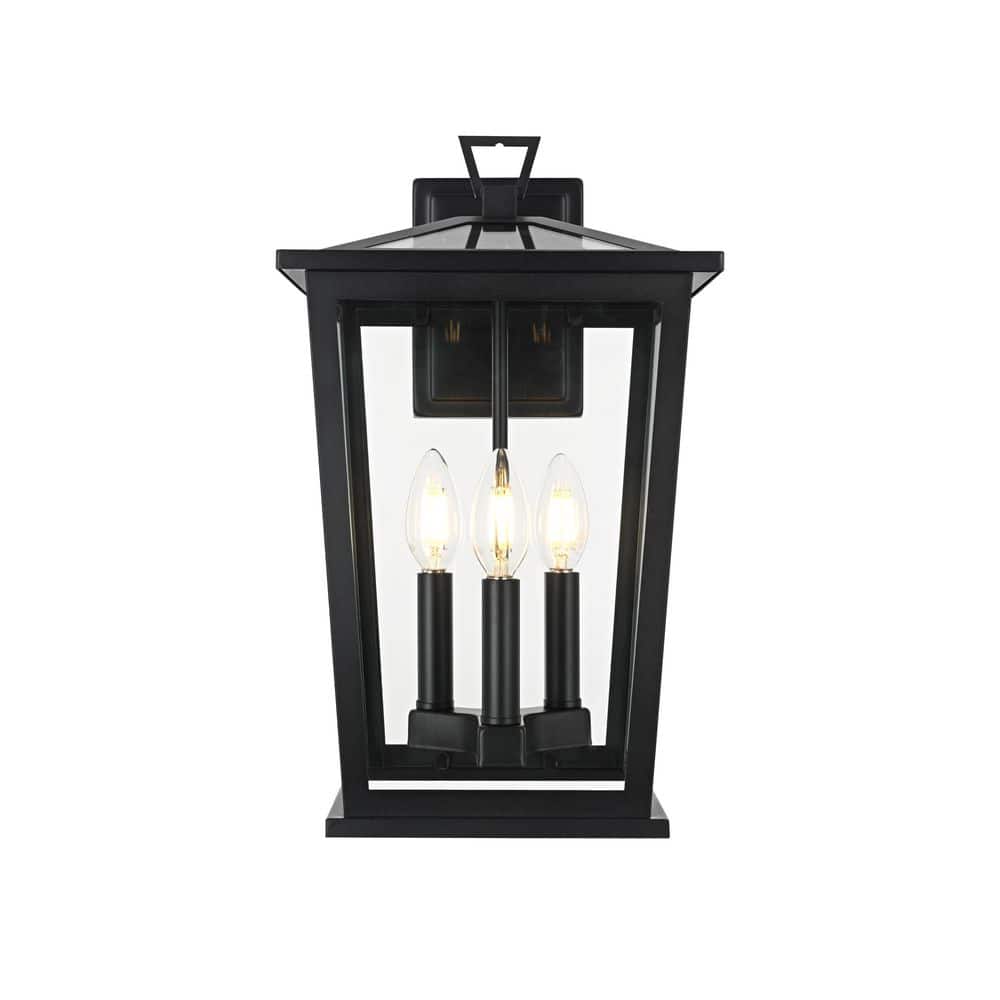 16 in. Black Outdoor Hardwired Wall Sconce with No Bulbs Included price history on PriceWatchPro