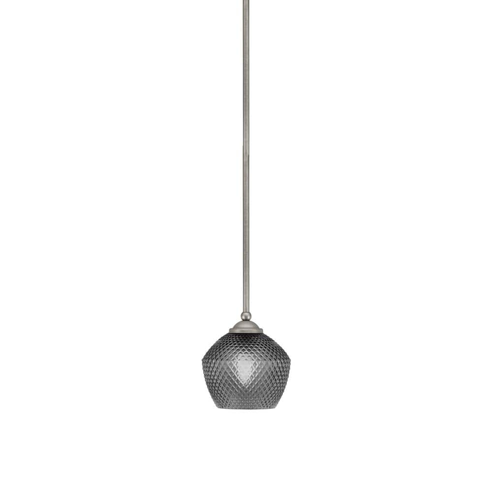 Clevelend 100-Watt 1-Light Graphite Pendant Mini Pendant Light with ...