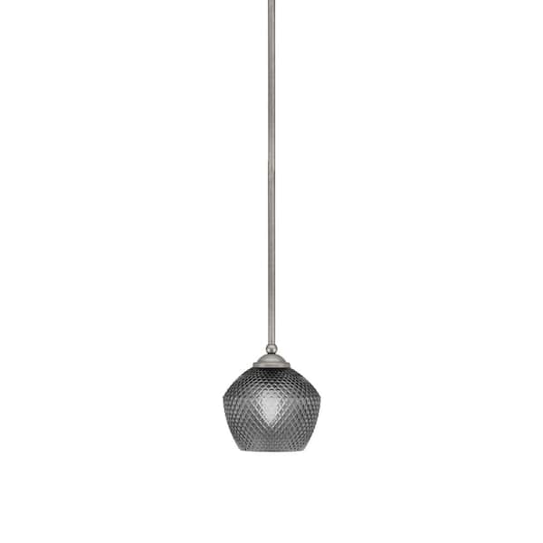Unbranded Clevelend 100-Watt 1-Light Graphite Pendant Mini Pendant Light with Smoke Glass and Light Bulb Not Included