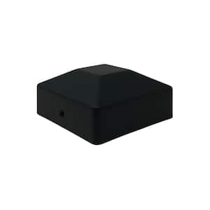 4 in. x 4 in. Black Rigid Plastic Pyramid Post Cap (Pack of 24)