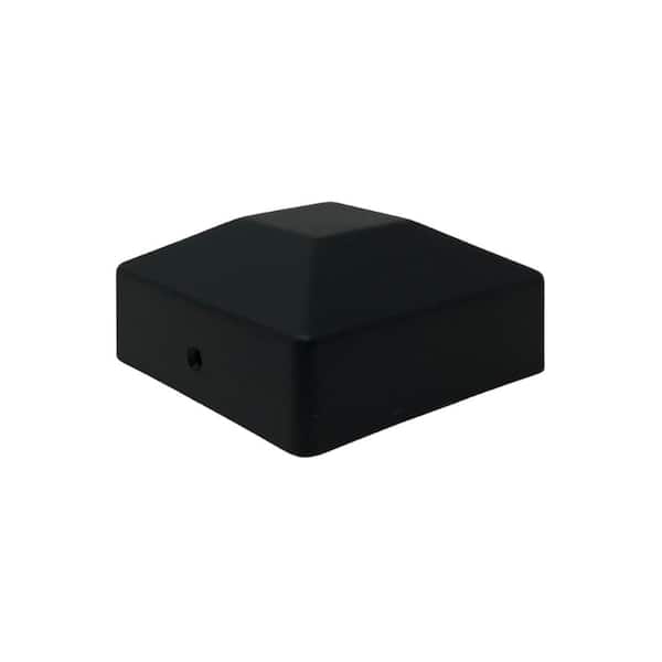 NUVO IRON 4 in. x 4 in. Black Rigid Plastic Pyramid Post Cap (Pack of 24)