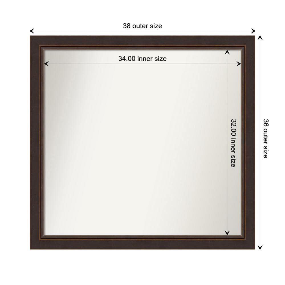 Lara Bronze 38.5 in. W x 36.5 in. H Custom Non-Beveled Wood Framed Bathroom Vanity Wall Mirror price history on PriceWatchPro