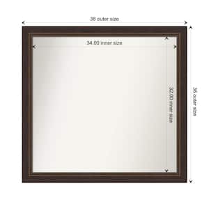 Lara Bronze 38.5 in. W x 36.5 in. H Custom Non-Beveled Wood Framed Bathroom Vanity Wall Mirror