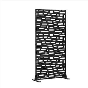 72 in. Gerald Metal Outdoor Garden Fence Privacy Screen Garden Screen Panels in Black